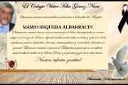 Condolencias de toda la comunidad educativa por el fallecimiento del profesor Mario Sequera Albarracín