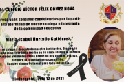 CONDOLENCIAS POR EL FALLECIMIENTO DE LA DOCENTE MARÍA ISABEL HURTADO GUTIÉRREZ