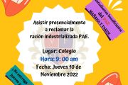 ENTREGA PRESENCIAL DE RACIÓN INDUSTRIALIZADA DEL PAE